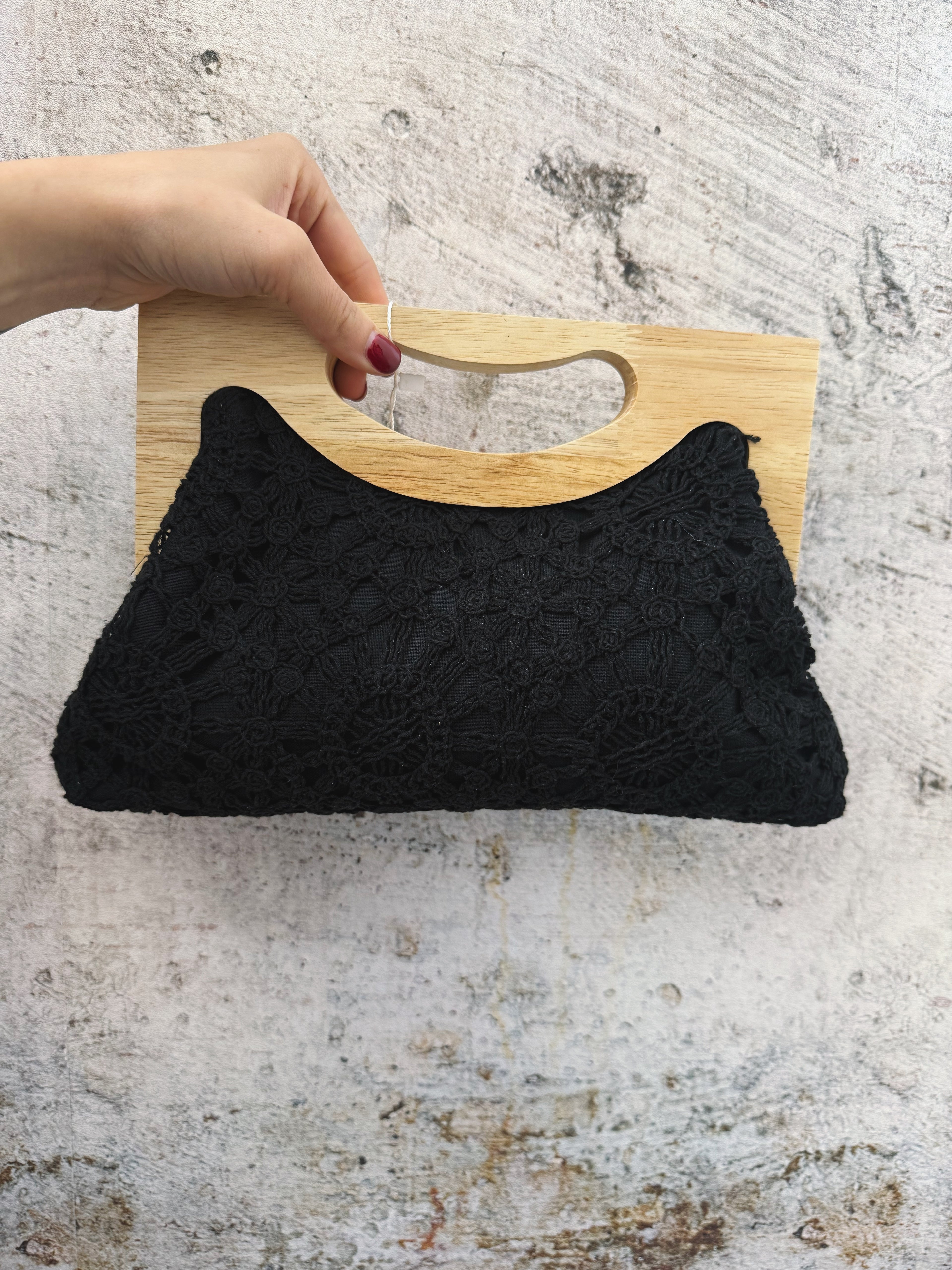 Pochette legno e crochet