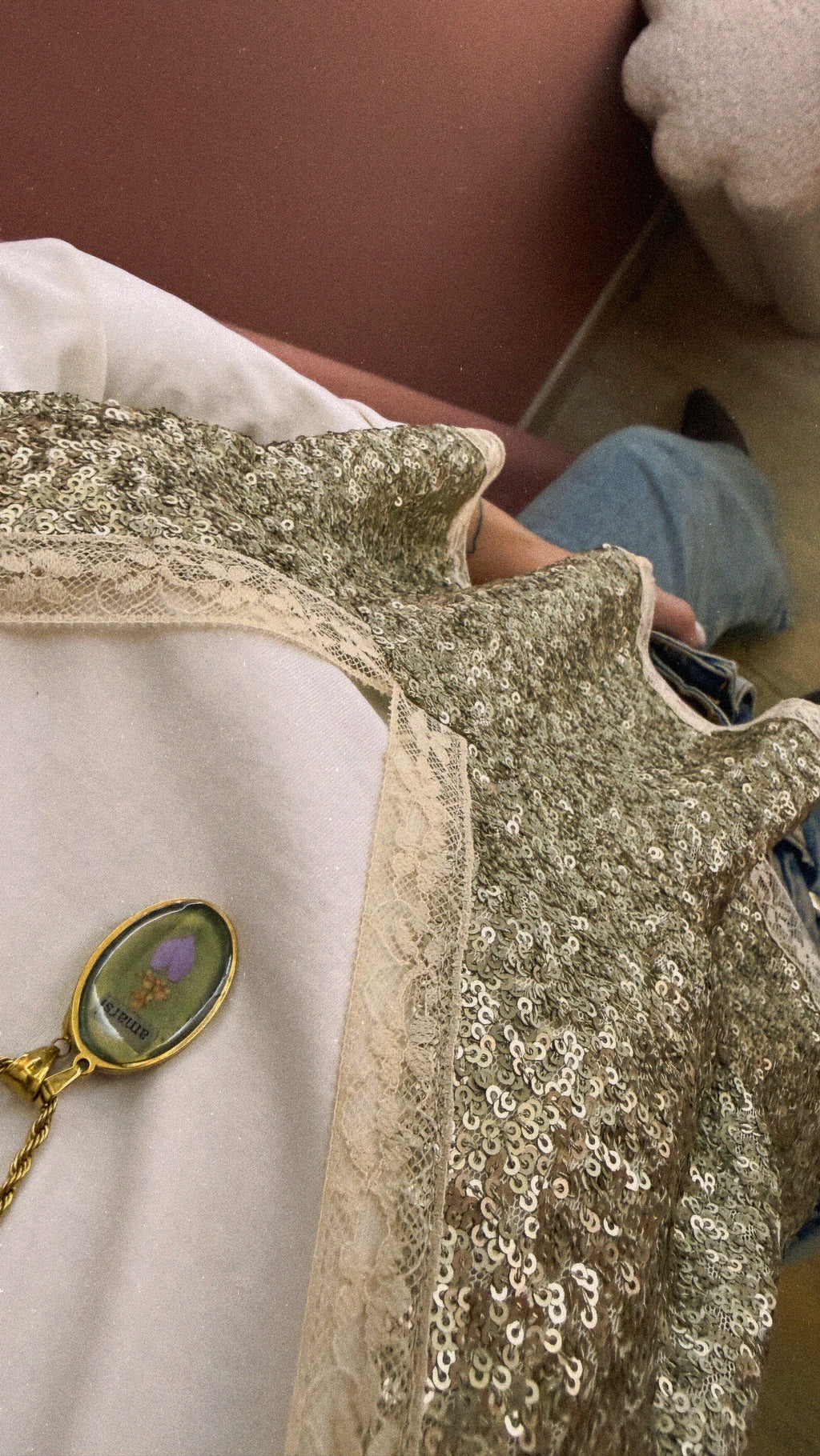 Maglia crop+ top paillettes